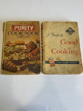 Vintage Canadian Cookbooks Five Roses Flour 1954 + The New Purity Cookbook